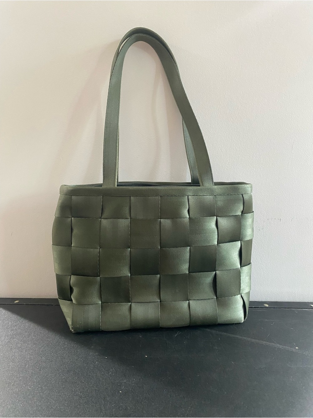 Large Tote Seatbelt Bag in Olive Green